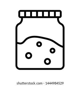 honey jar thin line vector icon