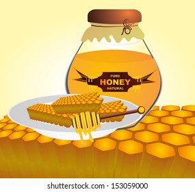 honey jar vector art