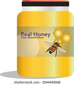 
honey jar vector with bee logo can be replaced by yourself for text