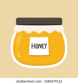 Honey jar vector. free space for text.