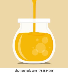 Honey jar vector. free space for text. wallpaper. background.
