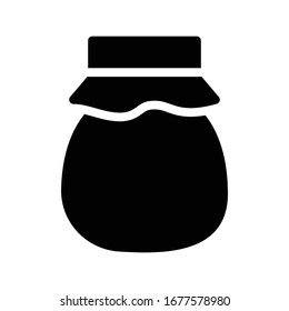 honey jar vector glyph flat icon 