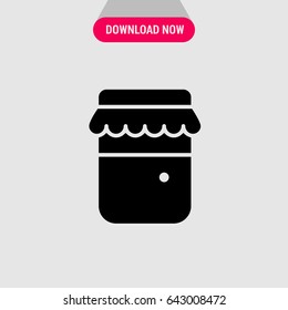 Honey in a Jar Vector Icon, The bottle of  honey symbol. Simple, modern flat vector illustration for mobile app, website or desktop app  