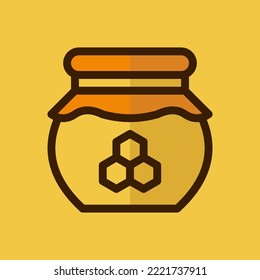 Honey jar vector icon. Creative geometric honey jar logo design. Linear honey jar icon. Vector illustration