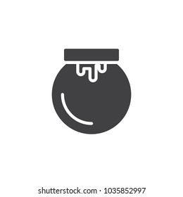 Honey jar vector icon. filled flat sign for mobile concept and web design. Mead simple solid icon. Symbol, logo illustration. Pixel perfect vector graphics