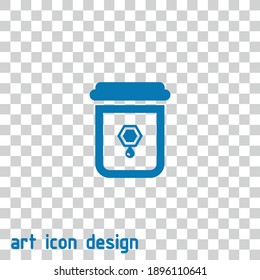 honey jar vector icon on an abstract background