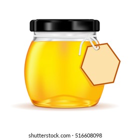 Honey jar. Vector illustration isolated on white background