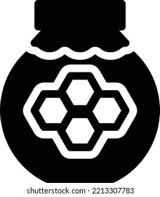 Honigglas, Vektorgrafik auf transparentem Hintergrund. Hochwertige Symbole. Glyphen Vektorsymbole für Konzept und Grafikdesign. 


