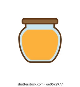 Honey jar vector illustration. Outline design. Isolated