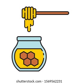 Honey in the jar vector illustration with simple cute design isolated on white background