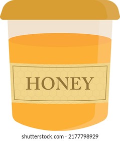 Honey jar vector illustration. Simple and realistic honey icon illustration for web and print isolated on white background.
