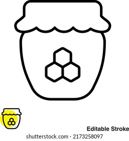 Icono de la línea de vector de Honey Jar