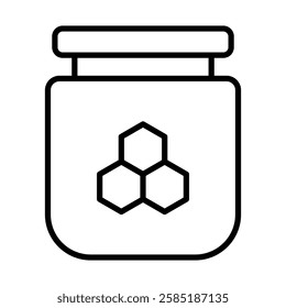 Honey Jar Vector Line Icon Design