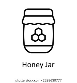 Honey Jar Vector outline Icon Design illustration. Food and drinks Symbol on White background EPS 10 File