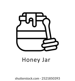 Honey Jar vector outline  icon style illustration. Symbol on White background EPS 10 File