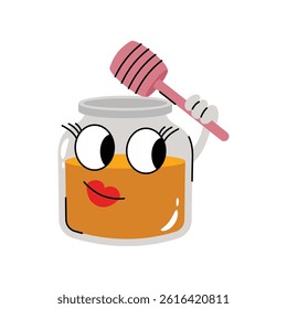 Honey jar vector Sticker. Eps 10 file