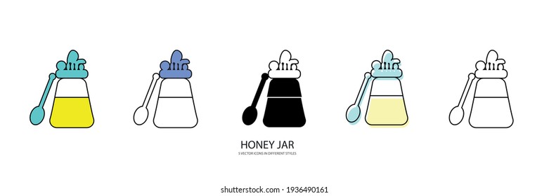 honey jar vector type icon