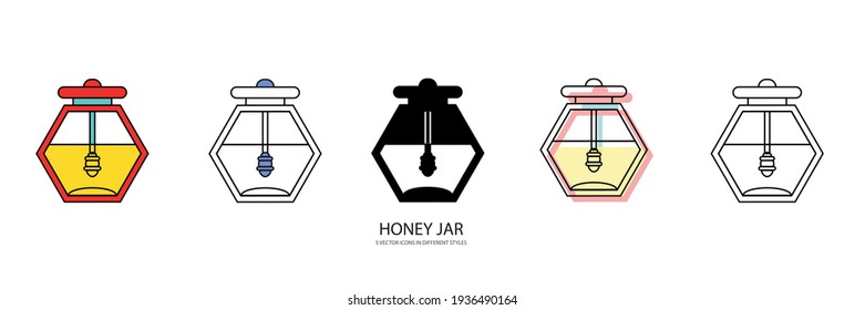 honey jar vector type icon
