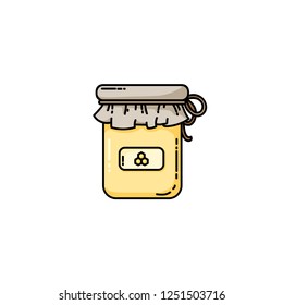 Honey jar web icon. Vector illustration in flat style isolated