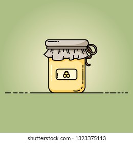 Honey jar web icon. Vector illustration in flat style