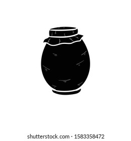 honey jug doodle icon vector hand drawing 