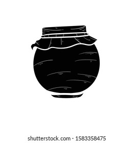 honey jug doodle icon vector hand drawing 
