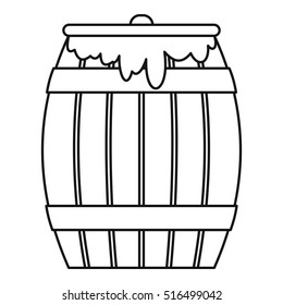 Honey keg icon. Outline illustration of honey keg vector icon for web