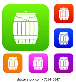 Honey keg set icon in different colors isolated vector illustration. Premium collection