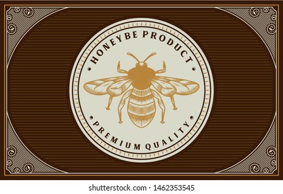 Honey label design with bee element