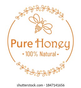 Honey label design. Concept for organic honey products.