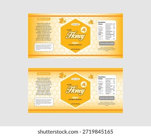 Diseño de etiqueta de miel diseño de etiqueta de Vector para el embalaje 