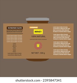 Honey label and natural honey design with vector new honey jar label product design creative packaging vector editable graphic design template, food label design etc.eps file.
