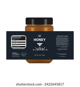 Honey label sticker and honey design banner, Honey Packaging, Bee honey, Label for print, Print ready file, Vector design, pack, vector packaging, Food label, Neutrino