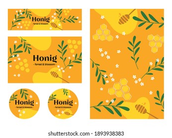 Honey Label Vector Design Set