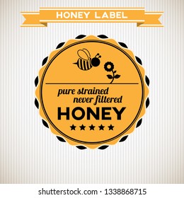 Honey label. Vector logo and packaging design template.