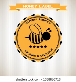 Honey label. Vector logo and packaging design template.