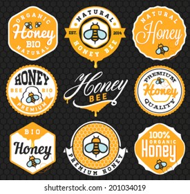 Honey Labels and Badges in Vintage Style