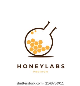 Honey laboratory vector illustration logo