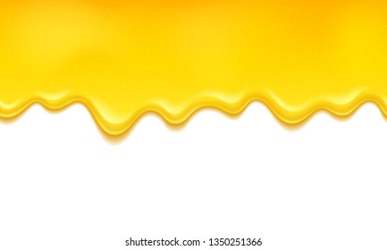 Honey or lemon jelly drops. Honey drips vector illustration. Seamless horizontal background.