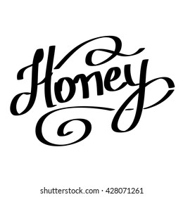 "honey" lettering