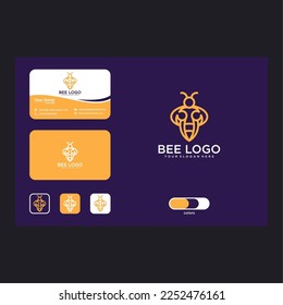 honey line art logo design template