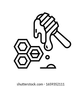 Honey line icon, concept sign, outline vector illustration, linear symbol.