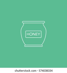 Honey Line Icon On Green Background