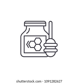 Honey linear icon concept. Honey line vector sign, symbol, illustration.