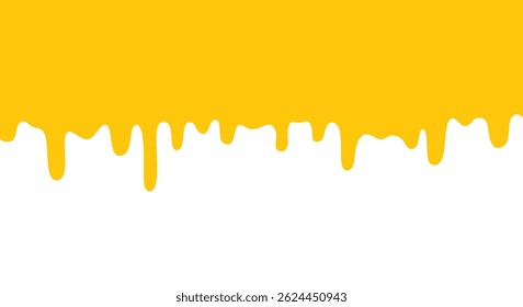 Honey liquid drips Vector illustration. Golden flow syrup, healthy fluid. Dripping honey element isolated on white background