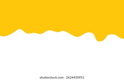 Honey liquid drips Vector illustration. Golden flow syrup, healthy fluid. Dripping honey element isolated on white background