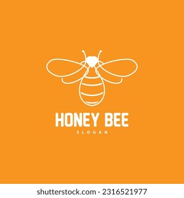 Honey Logo, Honey Bee Animal Vector, Livestock Design Simple Minimalist Icon Symbol Illustration