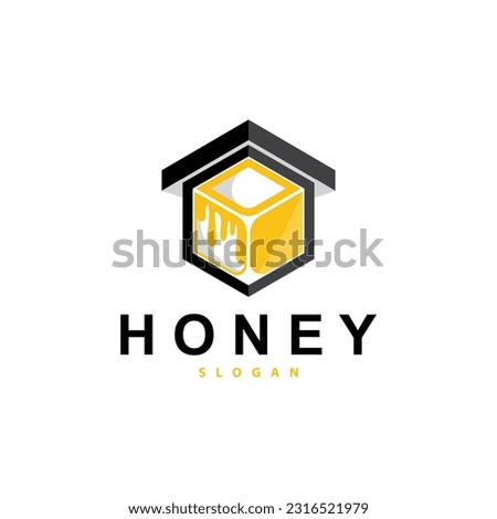 Honey Logo, Honey Bee Animal Vector, Livestock Design Simple Minimalist Icon Symbol Illustration