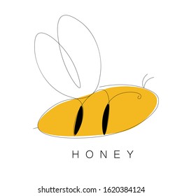 Honey logo with bee vector illustration