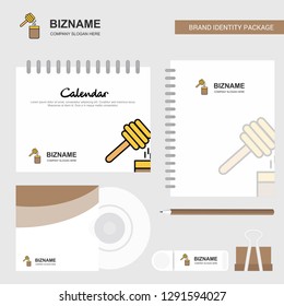 Honey  Logo, Calendar Template, CD Cover, Diary and USB Brand Stationary Package Design Vector Template